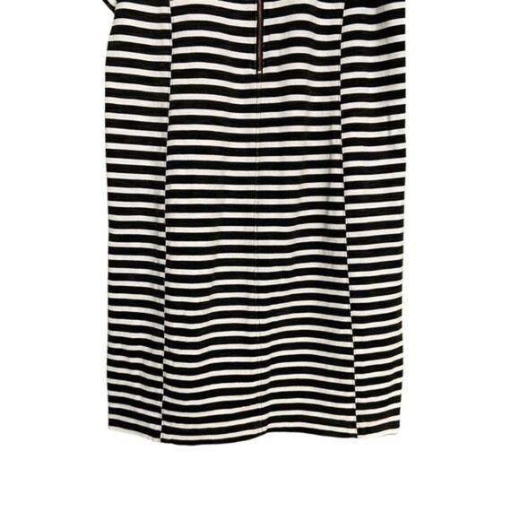 J Crew Striped Ponte Shift Knee Length Short Sleeve Dress Small - Picture 10 of 12